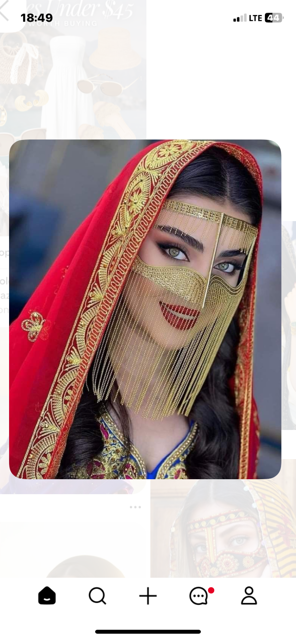 نقاب فول نگین طلایی تمام نگین